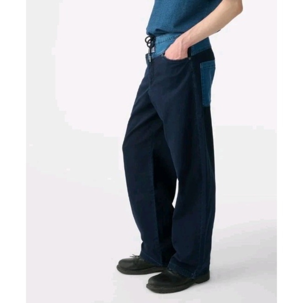 Marithe Francois Girbaud Baggix Pants Unisex XS Straight Leg Denim Terry Pockets